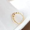 Cluster Rings Authentic 925 Sterling Silver Fashion Women Ring Inlaid Natural Moonstone 18K Gold Plated Wedding Party Fine Jewelry Gift