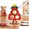 Christmas Decorations Gift Tree Small Ornament Mini Painted Desktop Wooden Card Year For Home Drop Delivery Garden Festive Party Supp Dhlsm