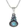 Vente de chaîne européenne pendentif collier ensemble de bijoux motif Vintage bleu cristal bijoux collier boucles d'oreilles cadeaux pour les filles JQ418212C