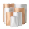 Tjockt Kraft Paper Open Top Package Väskor Matpulver flytande platt aluminiumfolie Innervärmeförseglingbar Kraftförpackning Pouch