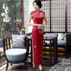 Roupas étnicas Old Shanghai Mxai Cheongsam Vintage Chinês Long Party Evening Dress Oriental Womens Elegante Qipao Vestido 5XL