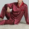 Männer Nachtwäsche Frühling Männer Langarm Satin Pyjama Sets Für Anzug Homewear Hause Kleidung Pyjamas Lounge Sommer