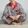 Männer Nachtwäsche Frühling Männer Langarm Satin Pyjama Sets Für Anzug Homewear Hause Kleidung Pyjamas Lounge Sommer