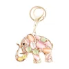 Keychains Auspicious Elephant Crystal Rhinestone Charm Pendant Purse Bag Car Key Ring Chain Creative Wedding Party Christmas Gift