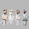 Presentförpackning 20st Rose Bouquet Wrapping Sleeve Plastic Pasts Valentine's Day Christmas Wedding Party Flower Transparent Packaging Bag de