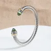 Bracelet câble bracelet torsadé or 7 mm plaqué or bracelet de créateur noir onyx zircone bracelet de luxe pour femmes cadeaux d'anniversaire