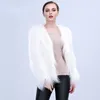 Women s Fur Faux Women LED Light Coat Christmas Costumes Cosplay Fluffy Jacket Outwear Winter Warm Festival Party Club Overcoat 230922