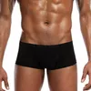 Mutande da uomo Slip boxer in seta di ghiaccio traspirante Comfort Elastico Sport Custodia rigonfiamento Mutandine grandi Pantaloncini trasparenti Pantaloncini intimo