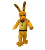 Хэллоуин Высокое качество Five Nights at Freddy's FNAF Игрушка Жуткий желтый кролик Костюм талисмана Мультфильм Необычные платья быстрая доставка Размер для взрослых