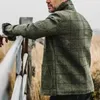 Men's Wool Blends men's 2023 Jackets Vintage woolen Autumn Winter Fashion Plaid Print Long Sleeve Outerwear male Casual Cardigans coat shirt 230921