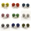 Boules Disco en hématite de 10mm, clous de boucles d'oreilles en strass pour les vacances de la saint-valentin, 20 paires entières 302H