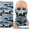 Bandanas Camouflage Cycling Face Mask Tactical Military Scarf Neck Gaiter Men Seamless Bandana Women Headband Clava Tube Shield Drop D Dhgfn