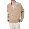 Männer Pullover Tiefer V-ausschnitt Mode Pullover Herbst Stricken Einfarbig Männliche Langarm Pullover Koreanische Jumper Winter