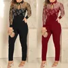 Combinaisons pour femmes Barboteuses Barboteuses Femmes Combinaison Noir Élégant Paillettes Maille Paillettes Soirée Sexy 2023 Printemps Pantalon Long Une pièce Vêtements Salopette T230922