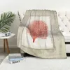 Blanket Knee blanket plaid sofa warm winter bedspread blanket decoration underwater world style warm wool Nordic plants soft and hairy HKD230925