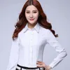 Blouses pour femmes Chemises Mode Chemise formelle Femmes Vêtements Blouse Slim Manches longues Blanc Élégant OL Bureau Dames Vêtements de travail Tops Plus taille 5XL 230921