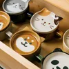 Mugs European Cartoon Animal Ceramic Coffee Cup Kids Gift With Lid Mug Couple Breakfast Milk Porcelain Home Decoration