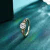 Wedding Rings ATTAGEMS Round Cut 1 0CT Solid 18K 14K 10K Gold Ring for Women Men Passed the Diamond Tester Engagement Gift 230922