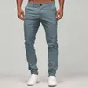 Pantalons pour hommes Pantalons pour hommes Slim Couleur unie Pantalon à poche moyenne Pleine longueur Respirant Cargo Joggers Salopette Stretch