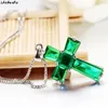 Classic Cross Designs Pendant Necklaces Women Necklace Created Emerald Stone Fashion Crucifix Jewelry Gifts319H