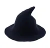 Skąpy brzeg kapelusze ly ladies halloween impreza moda czarownica kapelusz swobodny stały kolor szeroko zakrojony 6754921