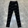 Designer carta calças justas mulheres yoga leggings alta elástica magro apertado calça design bordado legging