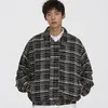 Männer Jacken Herbst Frühling Plaid Kleidung Jacke Männer Streetwear Zipper Up Koreanische Mode Mäntel Drehen Unten Kragen Chaquetas Hombre