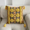 Pillow Bohemian Home Decorative Cotton Linen Case 45x45 Embroidery Tufted Tassel Pillowcase Macrame Cover