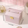 Jewelry Boxes Three Layer Portable Travel Box Organizer and Display Earrings Necklace Ring Packaging box with Mirror 230921