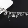 Länkkedjan The Nightmare före jularmband Jack Skellington Snowflakes Pumpkin Skull Charms Bangle Armband Halloween JE276P