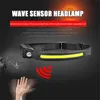 ヘッドランプ1/2/3ラインLEDヘッドランプスーパーブライトウェーブ誘導USB充電式コブヘッドライトトーチアウトドアライディングナイトランニングライトHKD230922