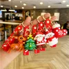 Fashion cartoon key ring New Christmas keychain car bag Snowman Reindeer Christmas keychain doll machine pendant gift