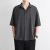 Men's Casual Shirts XEJ Silk Blouse For Man White Shirt Male Man's Summer Tops 2023 Tunic Short Sleeve Solid Men Clothing