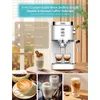 Gevi Máquinas de Café Espresso 20 Bar Máquina de Café Cappuccino Automática de Aquecimento Rápido com Varinha de Espuma de Leite, Branca