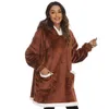 Blankets TV Blanket Sweatshirt with Dual Pockets Women's Ideal for Couples and Casual Wears Oversized Hoodie Hoodies Sweat-shirt Plaid HKD230922