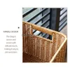 Storage Baskets Woven Basket With Lid Plus Size Sundries Dustproof Organizer Box Large Bins Cabinet Wardrobe Drop Delivery Home Gard Dheit