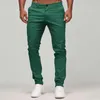 Pantalons pour hommes Pantalons pour hommes Slim Couleur unie Pantalon à poche moyenne Pleine longueur Respirant Cargo Joggers Salopette Stretch