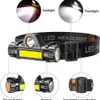 Head lamps Flashlight Light Headlight Battery Powerful Headlamp Rechargeable Built Mini Lithium Head Portable Torch Body In HKD230922