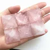 Decorative Figurines 1 Piece Natural Pink Quartz Crystal Pyramid Point Healing Decoration Collection Stones And Minerals