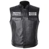 Gilets pour hommes Classique Moto Biker Gilet En Cuir Hommes Véritable Vestes Sans Manches Véritable Cowhide Motorcade 6XL 230921