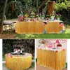 Table Skirt 29x108 Inch Christmas Party Festival Tablecloth Metallic Foil Fringe Tinsel Skirts Wedding Decoration Pasteable