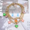 Chokers ZA Golden Metal Chains Link Choker Halsband med Charm Heart Star Pentants For Women Vintage Statement Necklace Jewelry 230921