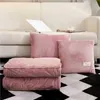 Blankets Car Sofa Lumbar Throw Air Conditioning Blanket Foldable Patchwork Quilt s Bedding 2 In 1 Velvet Cushion HKD230922