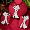 Zestawy biżuterii ślubnej Godki luksusowe bowknots sześcien cyrkon Nigerian Naszyjnik dla kobiet Indian Dubai Bridal 230922
