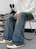 Jeans masculinos y2k moda solta ajuste casual reto para homens vintage lavado calças jeans 230922