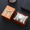 Armbandsur Watch for Women Luxury Fashion Gift Set Electropated Quartz Alloy Armband Three Piece Clock Box