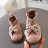 Botas Martin para niños de otoño e invierno, botines con lazo para bebés, zapatos de cuero de princesa, botines para niñas a la moda