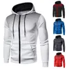 Sweats à capuche pour hommes Sweatshirts Automne Hiver Zipper Hommes Mode Chaud Zip Cardigan Manteaux Running Fitness Gym Manteau avec capuche poches Rouge 230922