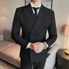 Men's Suits 2023 Top Quality Clothing Men Double Breasted Suit/Male Spring Slim Fit Fashion Casual Dress Blazers Fancy Tuxedo S-3XL