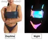 Diseñador de trajes de baño para mujer Traje de baño para mujer Blesskiss Láser reflectante Mini Micro Bikini Traje de baño de tanga sexy Fiesta de club de playa brasileña Traje de baño para mujer WAIP L2309